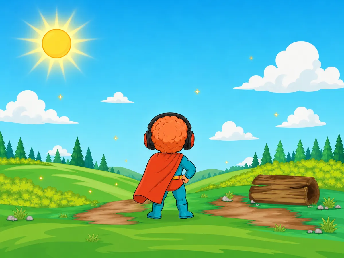 Captain Cortex stands steady beneath a clear blue sky after the storm.